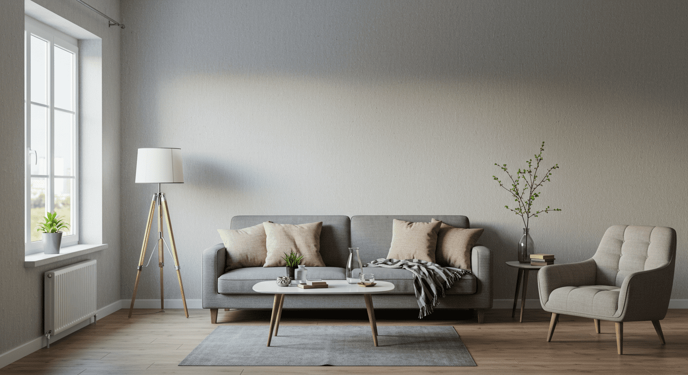 A serene living room setting that has been successfully remediated, showcasing clean walls and a bright atmosphere. This image represents the positive outcome of effective mold removal and prevention strategies.